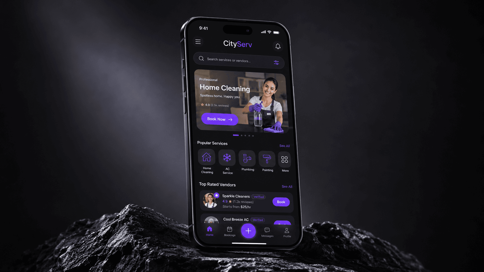 CityServ mobile app interface